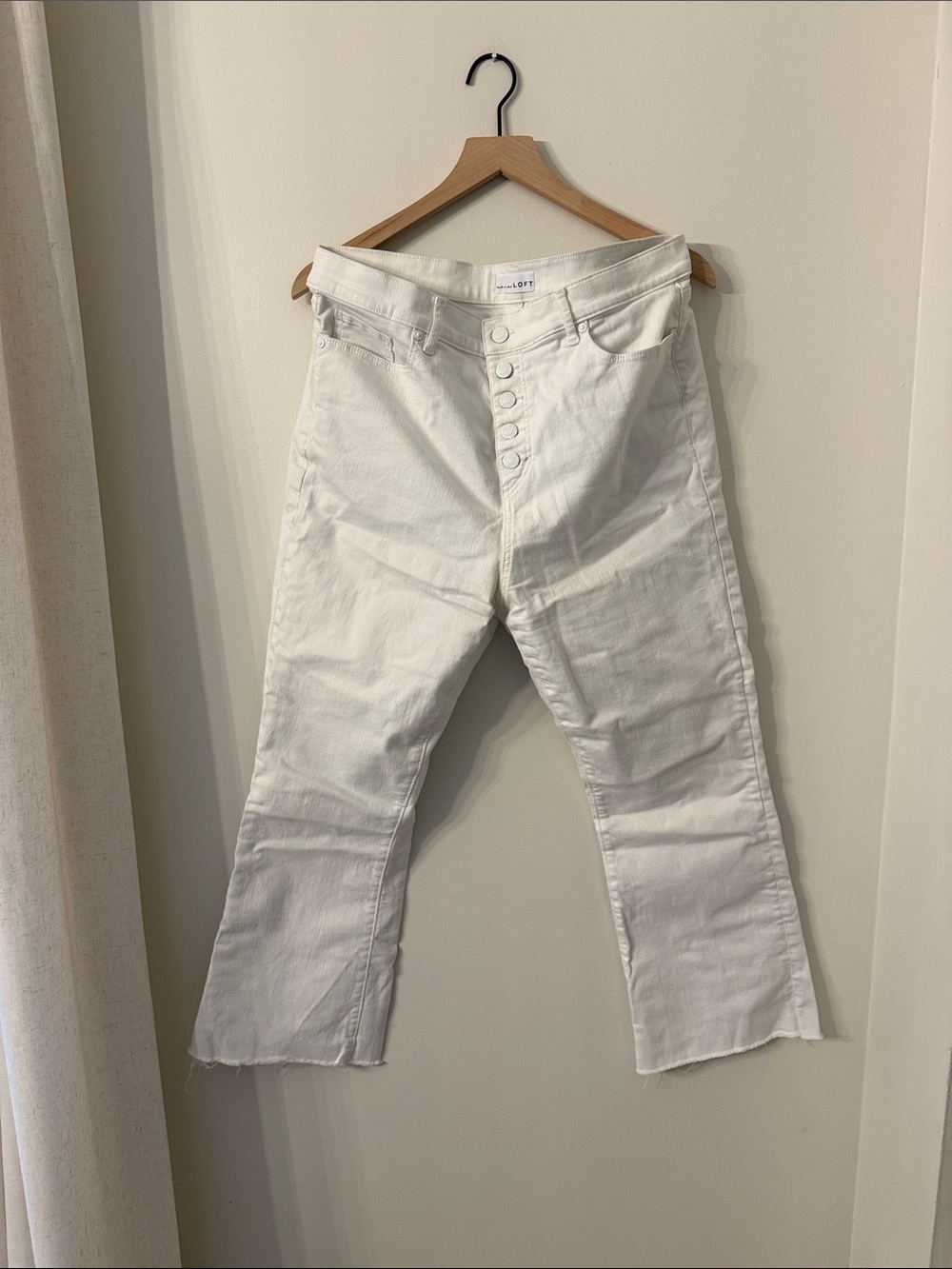 32|14 LOFT White Straight Men's Jeans with Button Fly